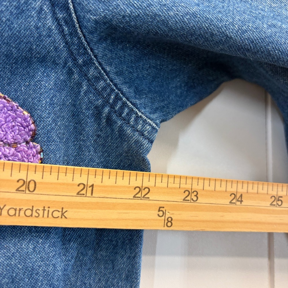 Vintage Tantrums Whimsical Floral Beaded Denim Jacket Womens Large Grannycore - Picture 4 of 11